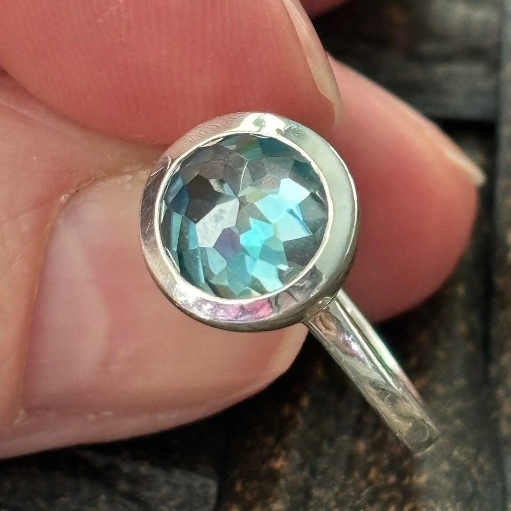 Silver Blue Gemstone Ring